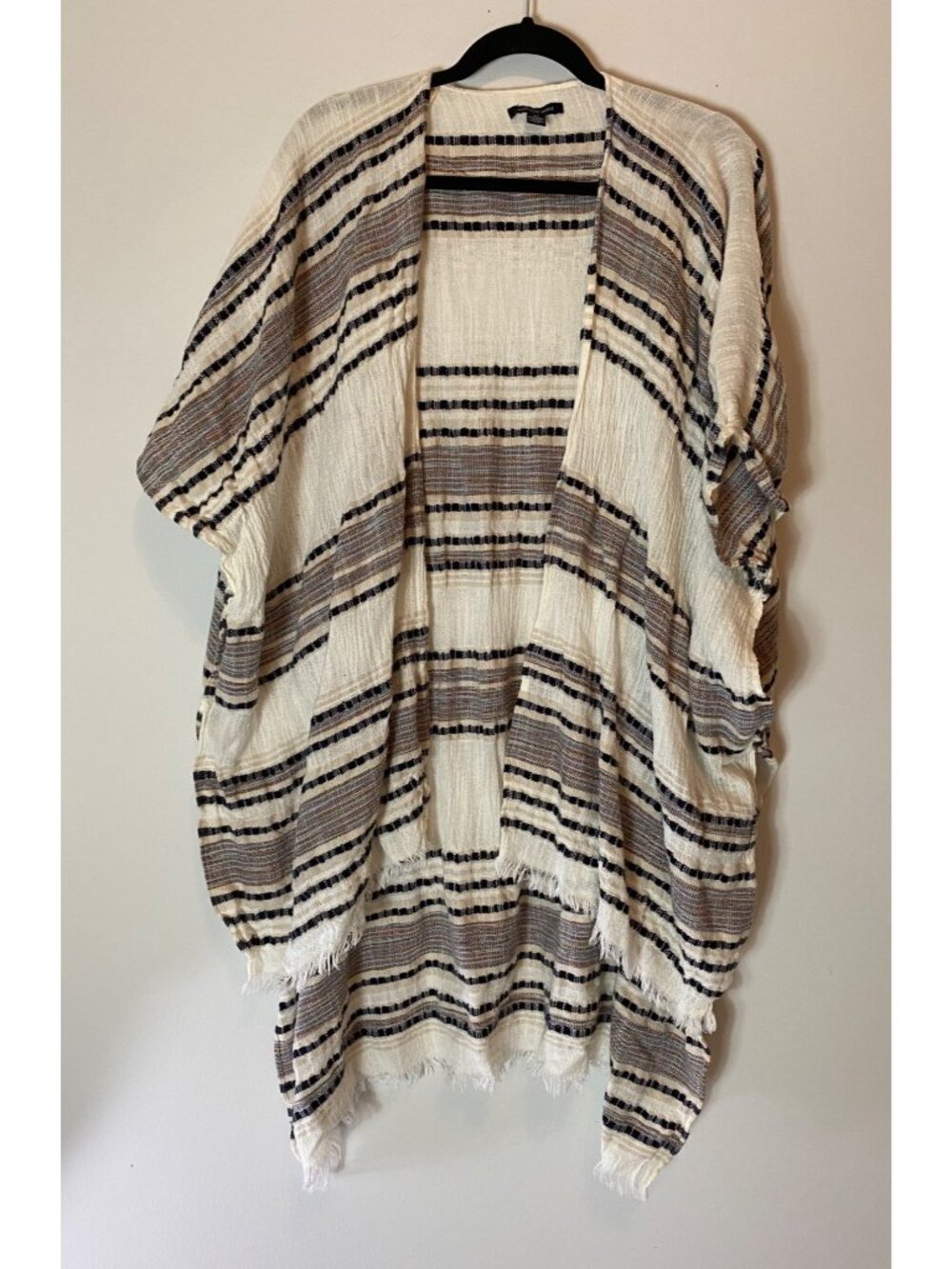 American Eagle Striped Pattern Kimono Cardigan Open Front One Size Lightweight